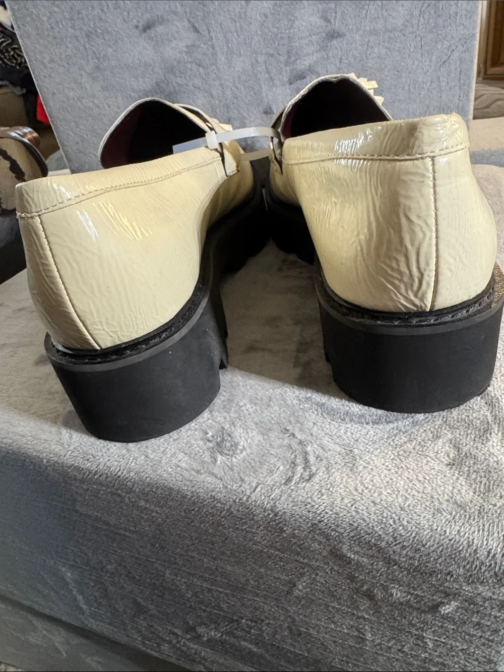 SARTO By Franco Sarto Cream Tassel Leather Loafers for Men
